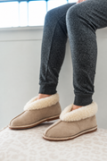 Ladies Beige Suede Wool Slipper